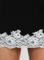 Olyra Lace Trim Mini Dress Black / White - Image 6