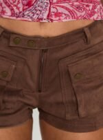 Hendrick Faux Suede Short Brown - Image 6