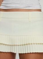 Deei Double Ruffle Mini Skort Soft Lemon - Image 10