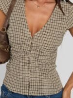 Indulgence Corset Top Beige Check - Image 6