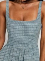 Cartmel Check Maxi Dress Navy - Image 6