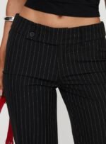 Socialista Pinstripe Trousers Black - Image 6