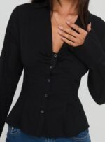 Elowenn Long Sleeve Top Black - Image 5