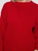 Harmony Balloon Sleeve Knit Jumper Red - Image 6