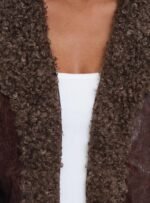 Found A Reason Faux Leather Jacket Brown - Image 5