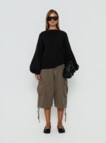 Harmony Balloon Sleeve Knit Sweater Black - Image 7