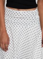Evanescence Asymmetrical Midi Skirt White / Polka Dot - Image 6