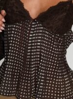 Zami Pleat Top Brown Polka Dot - Image 6
