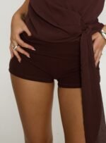 Baseline Low Rise Rib Shorts Chocolate - Image 5