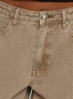 Naylor Mid Rise Wide Leg Jeans Light Brown Wash - Image 6