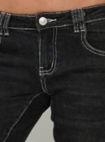 Clynee Ultra Low Rise Bootleg Jeans Vintage Black - Image 6