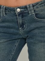 Clynee Ultra Low Rise Bootleg Jeans Dirty Blue - Image 6