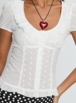 Caryann Frill Blouse Top White - Image 6