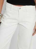 Catiana Low Rise Wide Leg Jeans White - Image 6