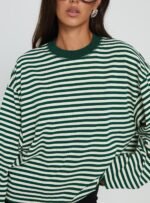Bloom Long Sleeve Top Moss Stripe - Image 6