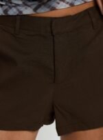Amzie Tailored Mini Shorts Brown - Image 6