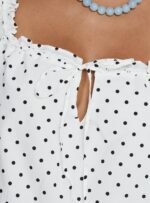 Swing Mini Dress White Polka Dot - Image 6