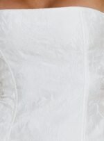 Jenevieve Strapless Drape Mini Dress White - Image 6