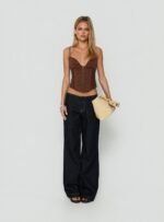 Francee Lace Corset Top Chocolate - Image 6