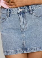 Nickei Denim Mini Skirt Light Wash Tall - Image 6
