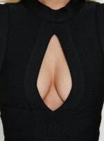 Kimanah Keyhole Bandage Mini Dress Black - Image 6