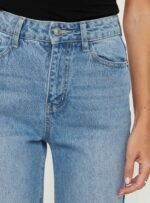 Henesey High Rise Straight Leg Jeans Mid Blue Wash - Image 6