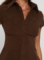 Cottesloe Cord Blouse Top Chocolate - Image 6