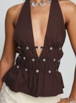 Movies End Halter Top Brown - Image 6