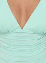 Mattey Cinched V Neck Top Turquoise - Image 6