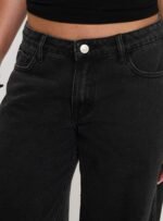 Ramos Low Rise Wide Leg Jeans Washed Black Petite - Image 6