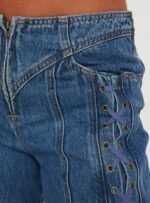 Day Dream Mid Rise Straight Leg Jeans Dark Blue Wash - Image 7