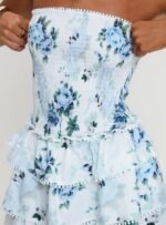 Sunkiss Frill Mini Dress White / Blue - Image 6