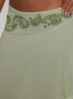 Pappilion Asymmetrical Midi Skirt Sage - Image 10