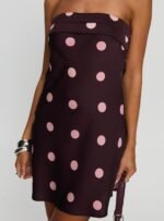 Phillipa Mini Dress Plum / Pink Polka Dot - Image 6
