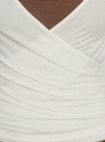 Sylka Long Sleeve Jersey Wrap Top White - Image 6