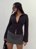 Anni Pinstripe Shirt Black - Image 8