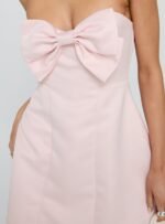 Genevie Strapless Bow Bust Mini Dress Light Pink - Image 6