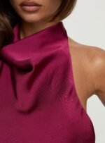 A-list Halter Cowl Neck Mini Dress Plum - Image 5