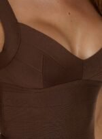 Justina Bandage Mini Dress Brown - Image 6