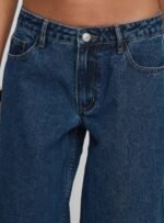 Ramos Low Rise Wide Leg Denim Jeans Dark Blue Wash - Image 6