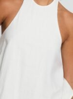 Aquaria Halter Linen Blend Top White - Image 6