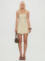 Delamere Mini Dress Yellow / Brown Polka Dot - Image 7