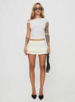 Deei Double Ruffle Mini Skort Soft Lemon - Image 11