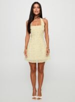 Rosamie Halter Mini Dress Cream / Floral - Image 6
