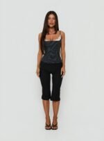 Renaissance Corset Top Navy Pinstripe - Image 7