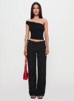 Socialista Pinstripe Trousers Black - Image 7