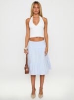 Cascades Low Rise Midi Skirt Blue / White Stripe - Image 7