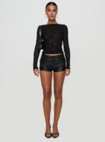 Born To Ride Shorts Washed Black - Image 7