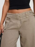 Paltrow Mid Rise Wide Leg Cargo Jeans Washed Brown - Image 6