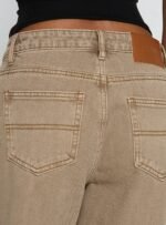 Naylor Mid Rise Wide Leg Jeans Light Brown Wash - Image 7